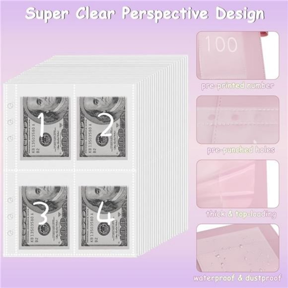 100 Envelopes Money Saving Challenge Binder to Save $5,050, 500, 10,000 - Picture 4 of 7